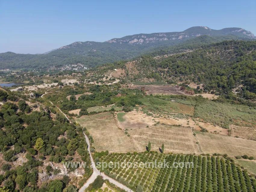 Село Köyceğiz в районе Çandır, у канала, 20.000м2 продажа поля