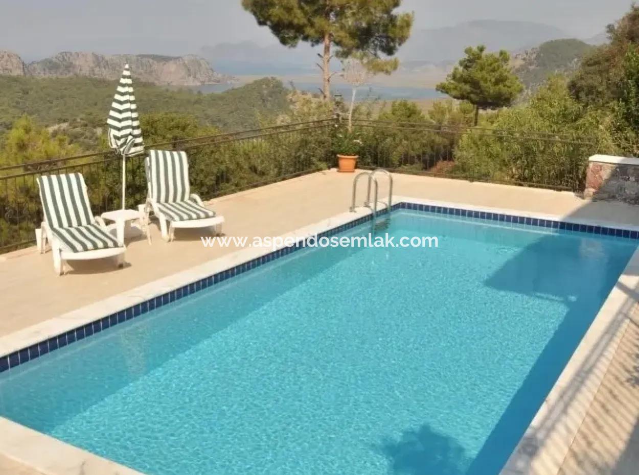 Gökbelde Satılık Villa Dalyan Gökbel İztuzuda Full Deniz Manzaralı Satılık Villa